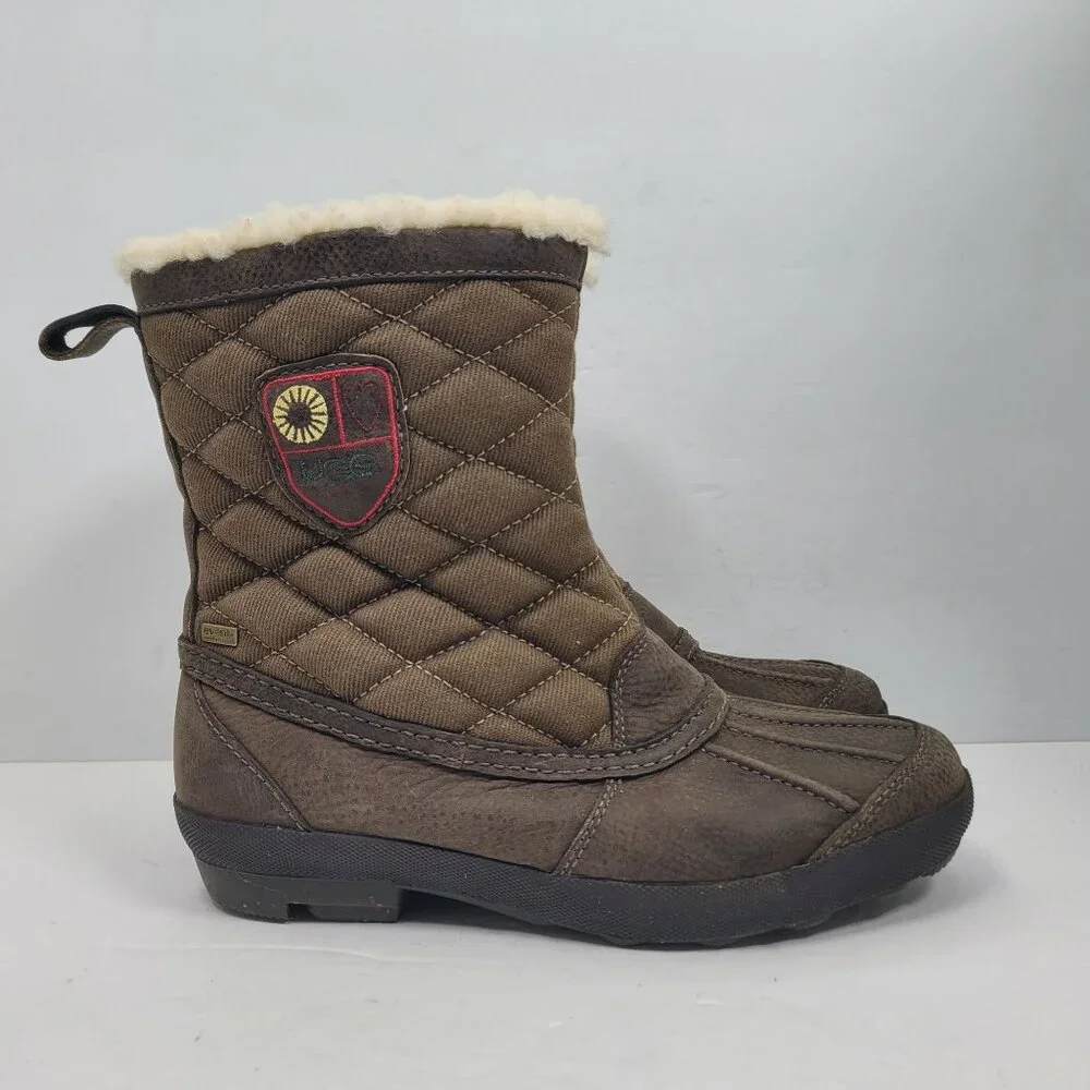 UGG Women's Brown Bellegarde Winter Rain Boots S/N 1001731 US Size 8 - Picture 1 of 11